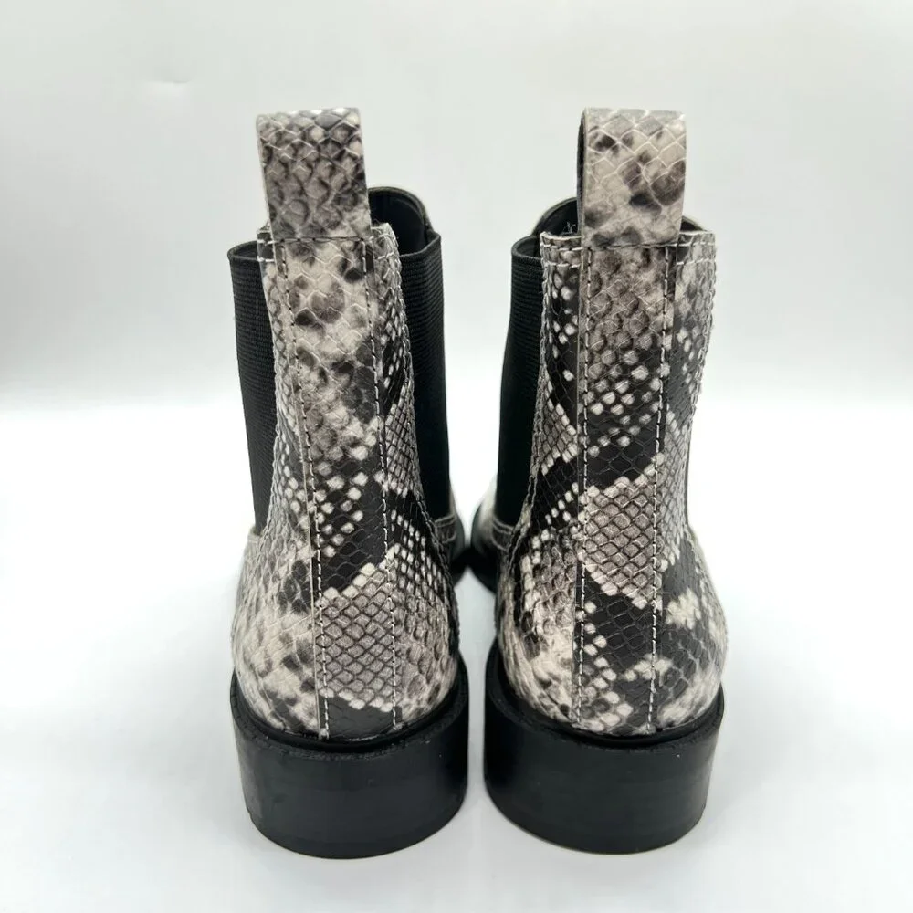 Treasure And Bond Size 6 6M Black White Snakeskin Ankle Boots‎ Booties Shoes